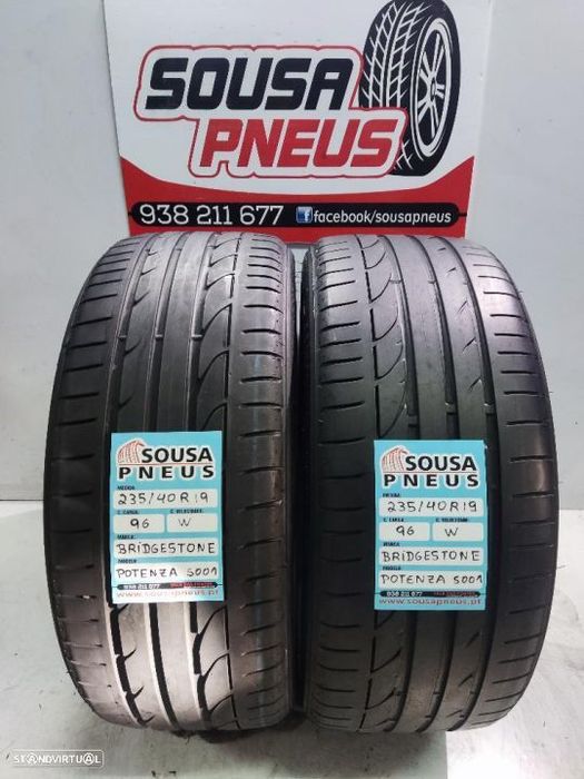 2 pneus semi novos 235-40r19 bridgestone - oferta dos portes