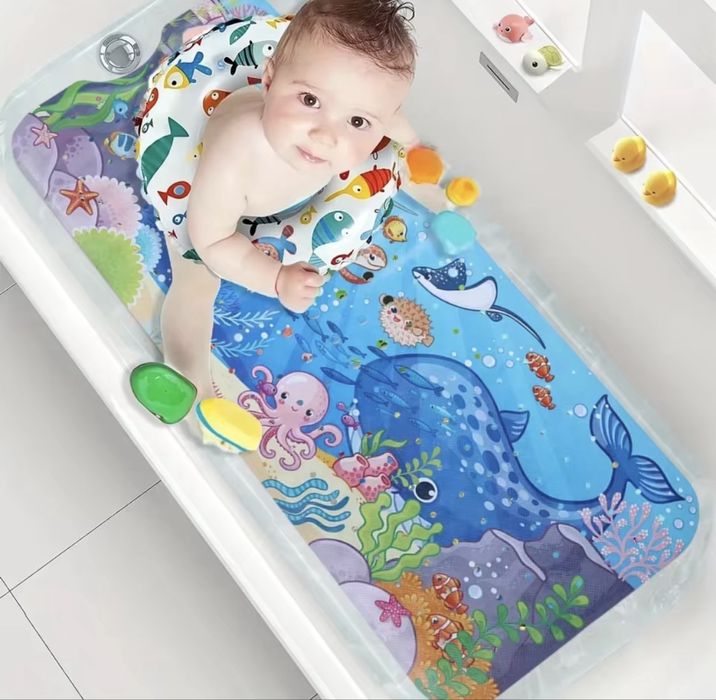 Килимок для купання 100х40 см коврик з антиковзким покриттям