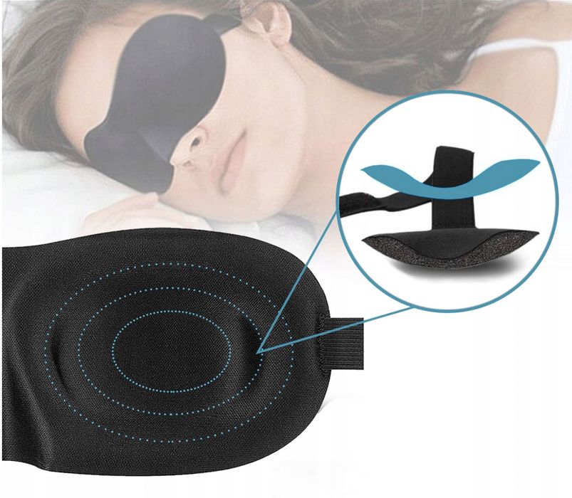 Maska do spania opaska na oczy 3D komfort sen REM HIT!