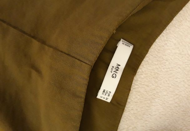 Mango szorty materiałowe wyższy stan wiskoza khaki oliwka 36