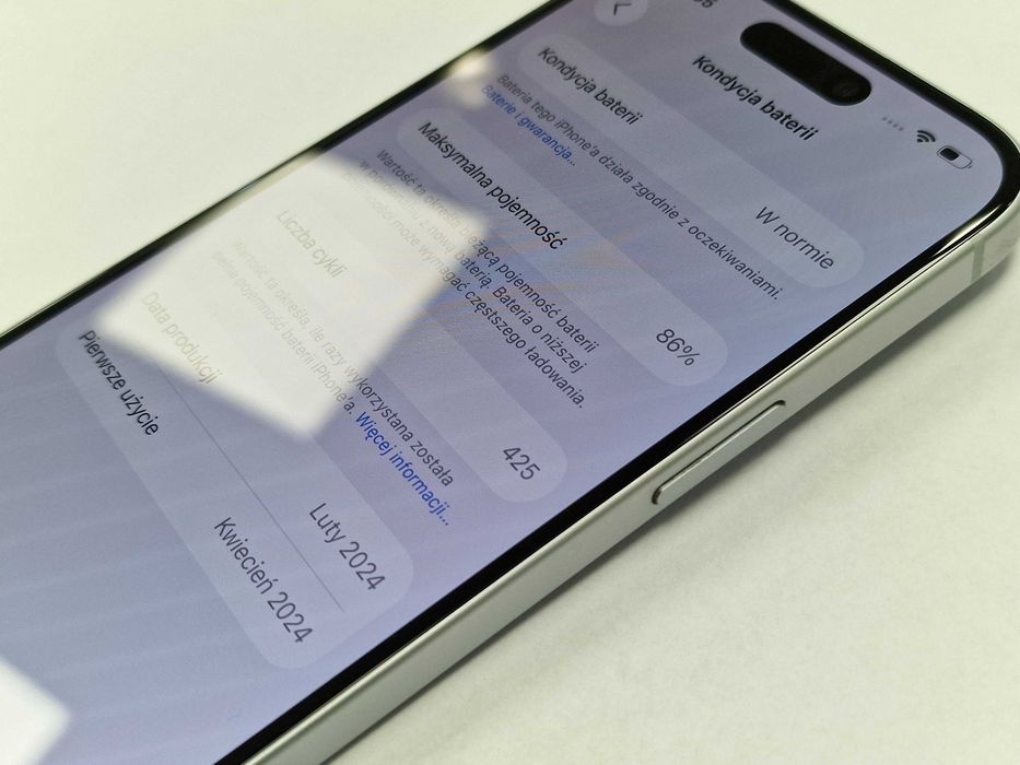 Iphone 15 128GB/ Blue/ Niebieski/ Bateria 86%/ Grade B+ + ładowarka