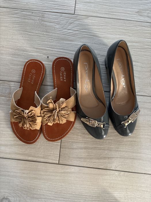 Czolenka 37 i klapki 36  oddam