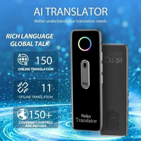 Tradutor Peiko TRBOX‑X9 - 150 Idiomas - Novo - Bluetooth