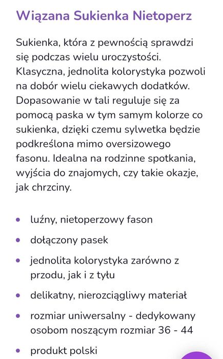 Sukienka kobaltowa rozm.uniwers.