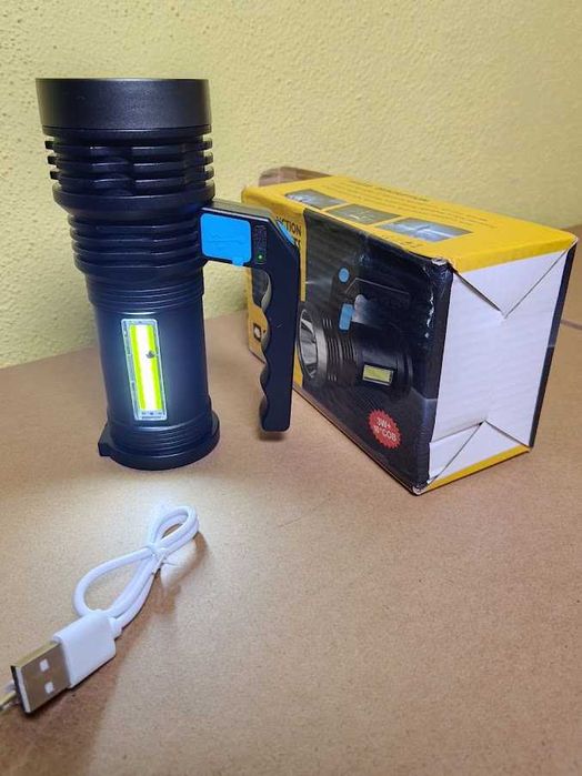 Lanterna LED Recarregável USB de Trabalho 3W + COB Lateral (NOVO)