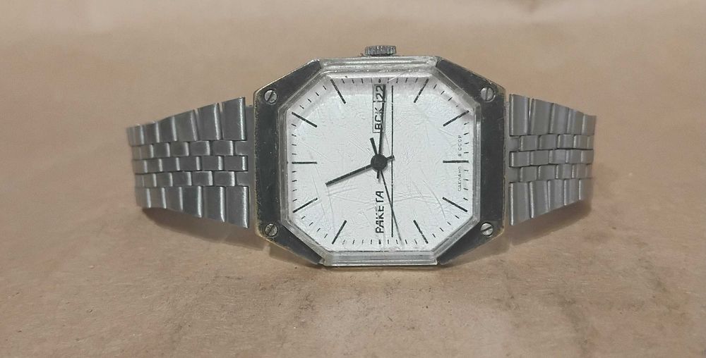 Zegarek Męski Raketa Rakieta trumienka 19 JEWELS 2628 h