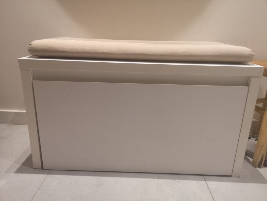 Szafka na buty / ławka Tchibo ze schowkiem – biała