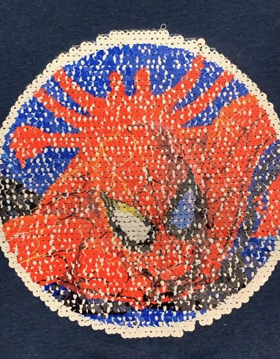 Granatowa bluza chłopięca cekiny Spiderman C&A 128/134