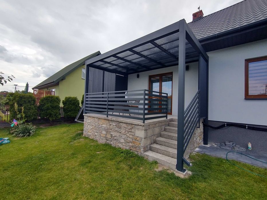 Schody i balustrady stalowe, szklane, tarasy, pergole i zadaszenia,