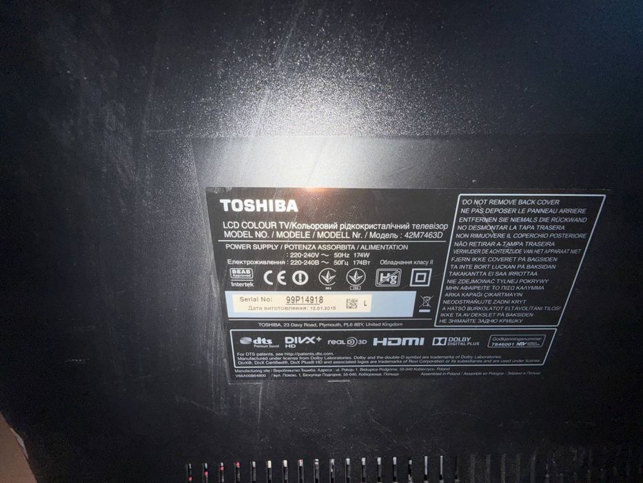 Телевізор Toshiba – 42”, Full HD, LED, 3D