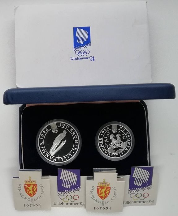 Норвегія набір 50+100 крон 1992р. СРІБЛО. ПРУФ. Олімпійські ігри.