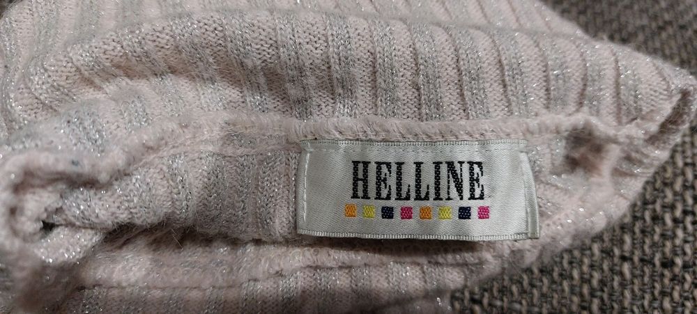 Golf sweter roz 40 różowy z srebrną nitką