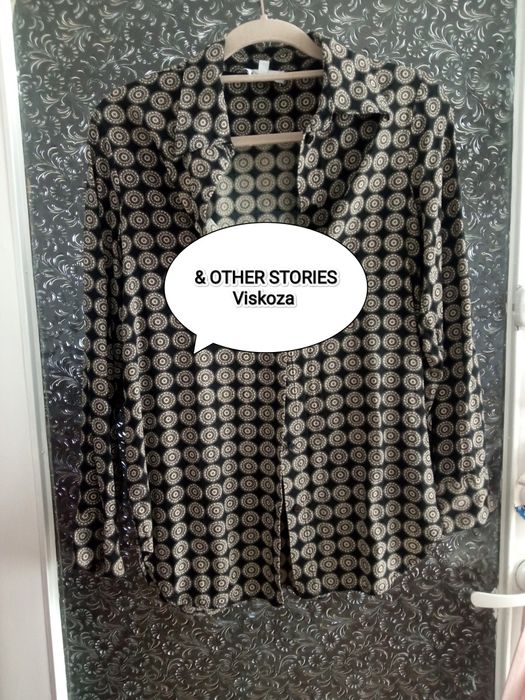 Koszula damska 38 M & Other Stories wiskoza wzór kółka czarna brązowa