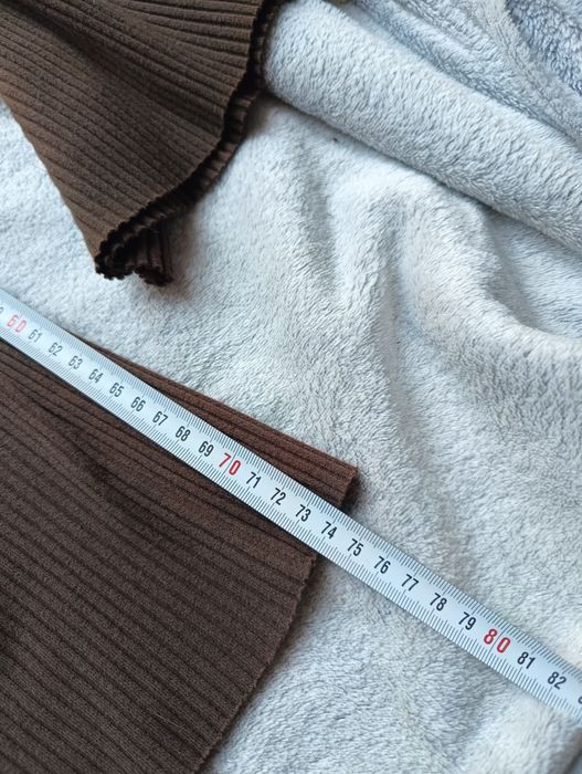 Spodnie brązowe, dzwony prążkowana brąz h&m S