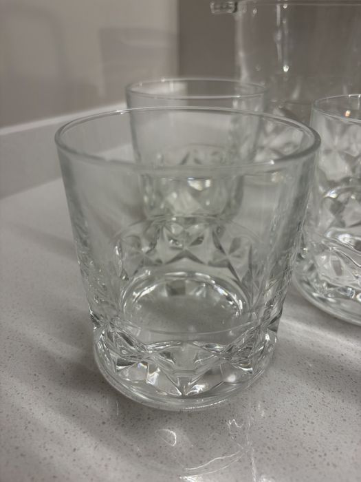 Conjunto de Whisky – 5 Copos + Balde de Gelo em Vidro Estilo Cristal