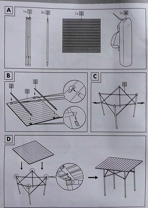 Stolik kempingowy turystyczny aluminiowy 70x70x70cm składany