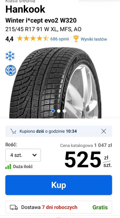 Opony zimowe Hankook Icept Evo2 215/45/17