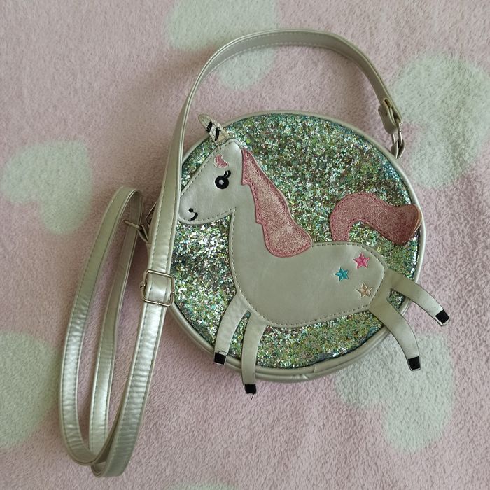 Zestaw. Torebka błyszcząca + Bidon Jednorożec