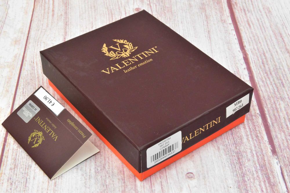 Portfel skórzany męski Valentini oryginalny , włoska jakość czarny