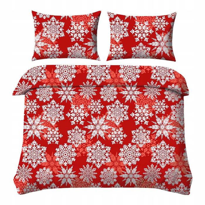 Pościel Świąteczna Komplet Dwa Rozmiary Dwustronna Wysokiej Jakości