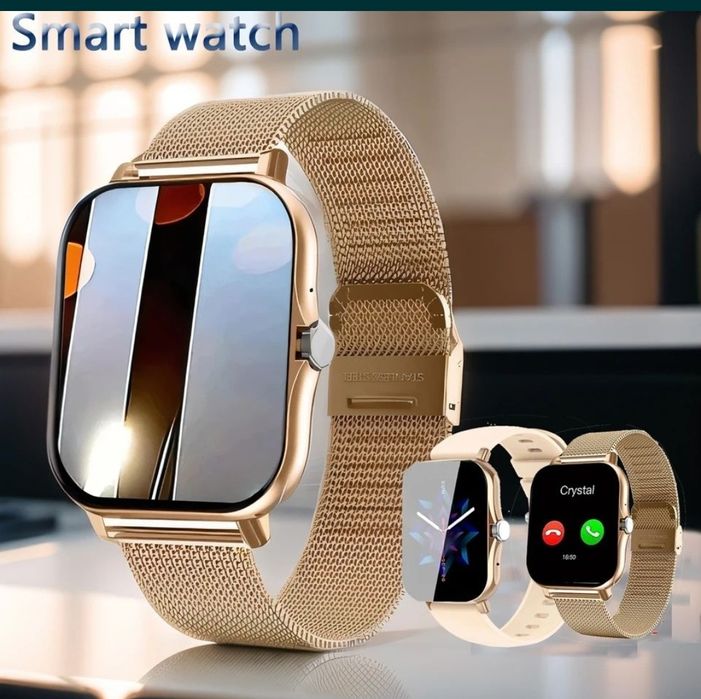 Damski zegarek Smart watch LIGE z dwoma paskami złoty