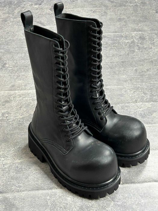 BALENCIAGA STOMPER BOOTS Runway кожаные ботинки шкіряні черевики