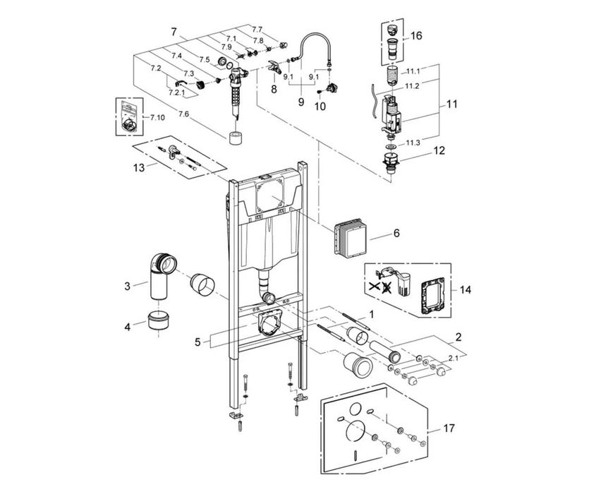 Grohe Rapid SL комплект 4-в-1+Skate Cosmopolitan 38772001+унітаз KP