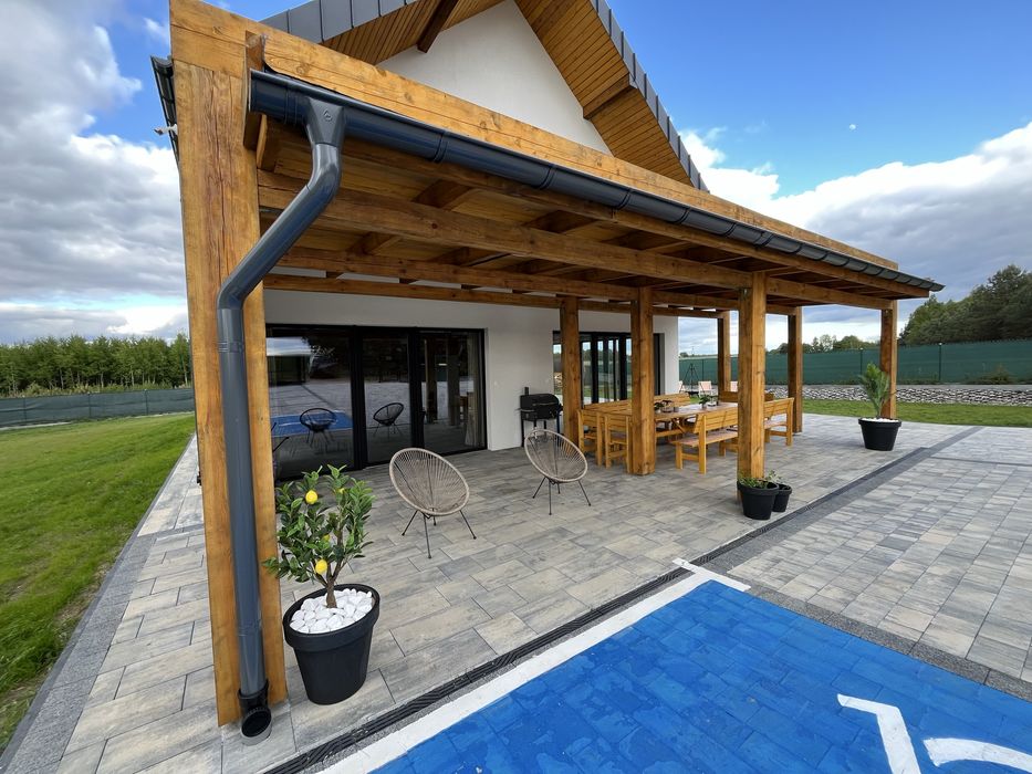 DOM DUŻY nad jeziorem Balia z jacuzzi Sauna