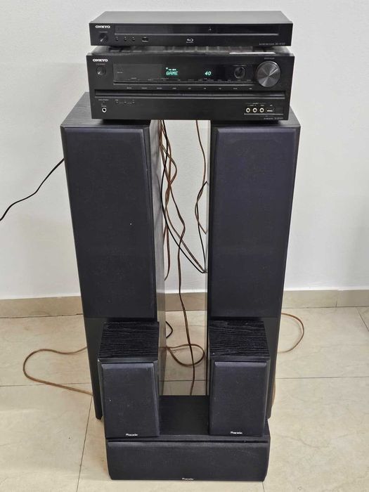 Kino domowe Amplituner Onkyo TX-SR309 DVD BD-SP309 głośniki M-audio