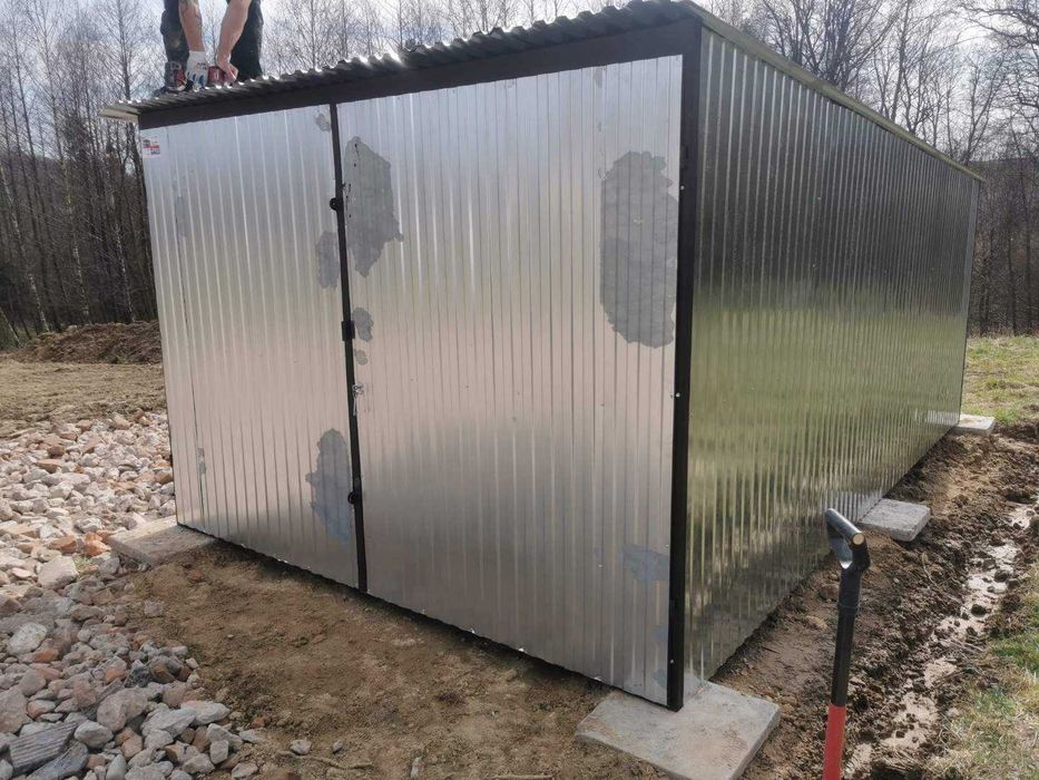Garaż blaszak 6x5 garaż blaszak garaż blaszany 6x8 7x5 4x6 3x5 9x5 7x7 PRODUCENT RÓŻNE Garaż blaszany na wymiar na budowe MONTAŻ Garaż blaszak 4x8