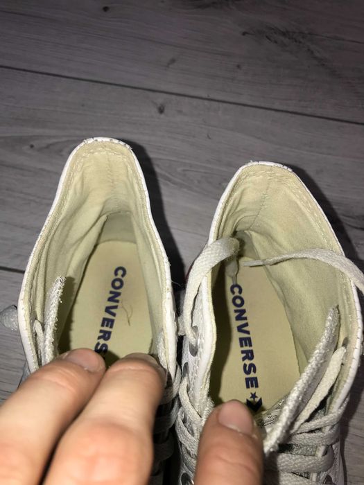 Buty Converse All Star białe skórzane wysokie rozn, 40