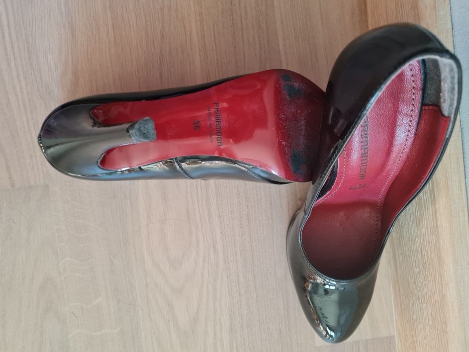 Buty szpilki czarne lakierowane prima moda  moda 36
