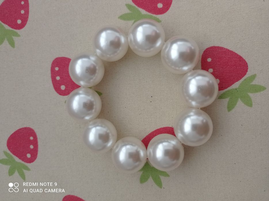 Elástico de cabelo pérolas fantasia | Novo