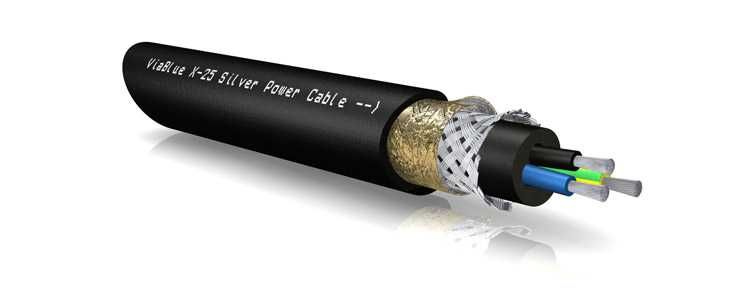 VIABLUE X-25 Silver Power - Kabel zasilający ze szpuli / 1 mb