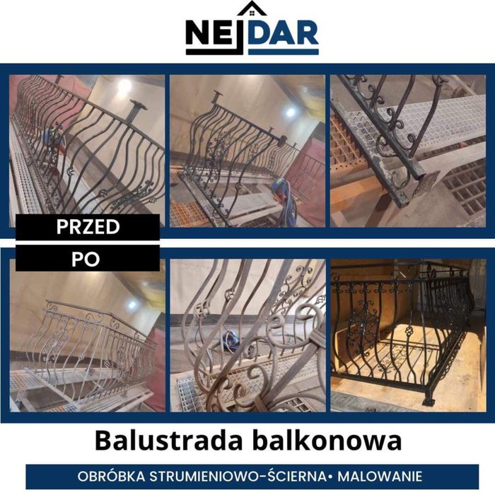 Obróbka struminiowo-ścierna, spawanie, malowanie