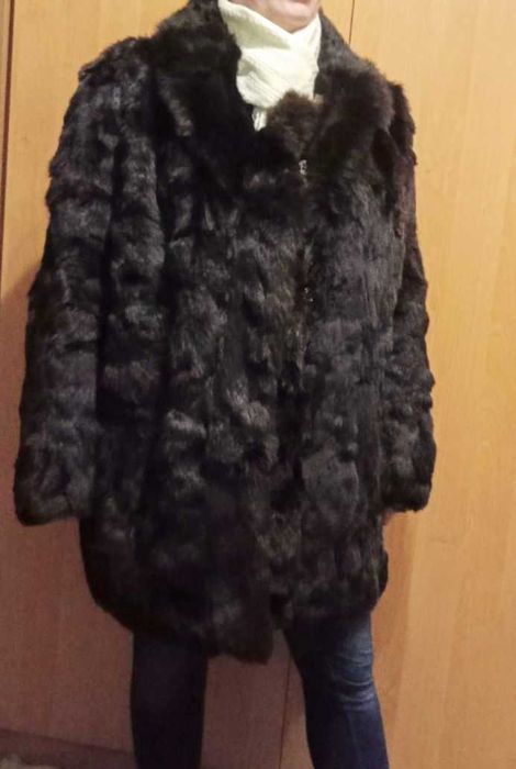 Шуба женская, из натурального меха кролика, размер 52