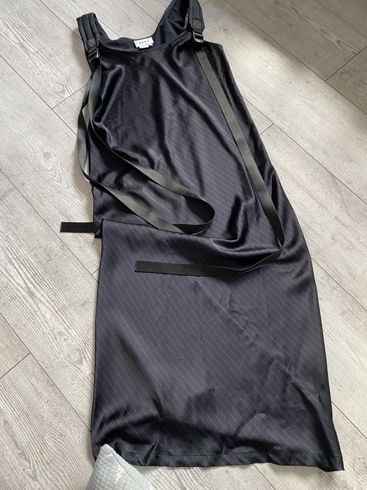 Dkny piekna satynowa dluga sukienka orginalna roz 36