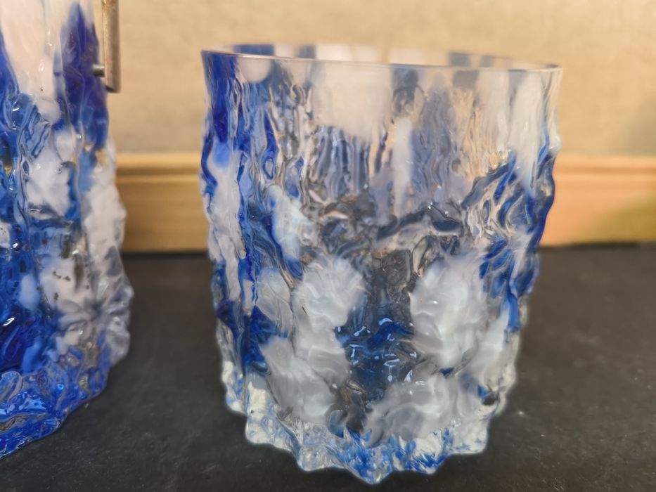 Conjunto Balde de Gelo e Copo em Vidro Artístico