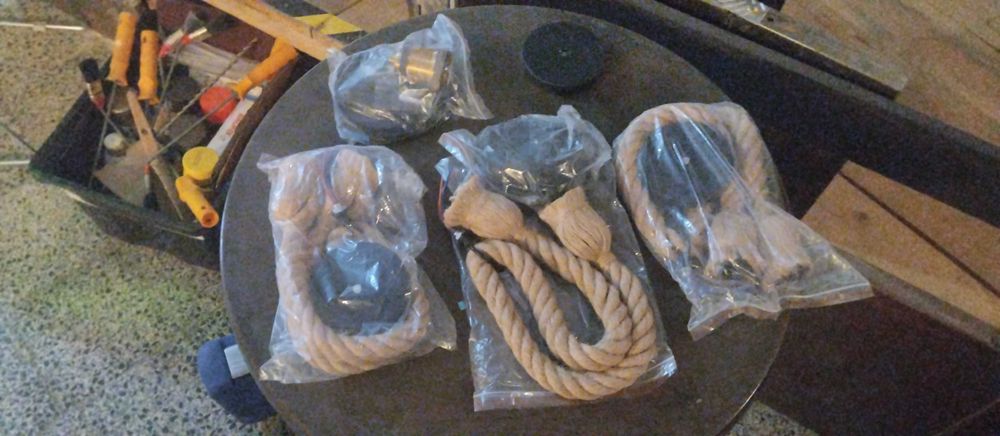 Candeeiros suspenso de cânhamo novos...E muito mais