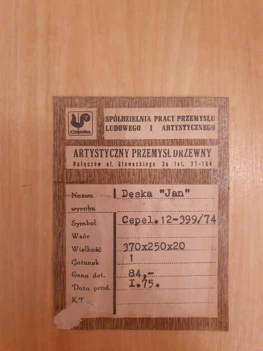 Cepelia deska do krojenia 1975r