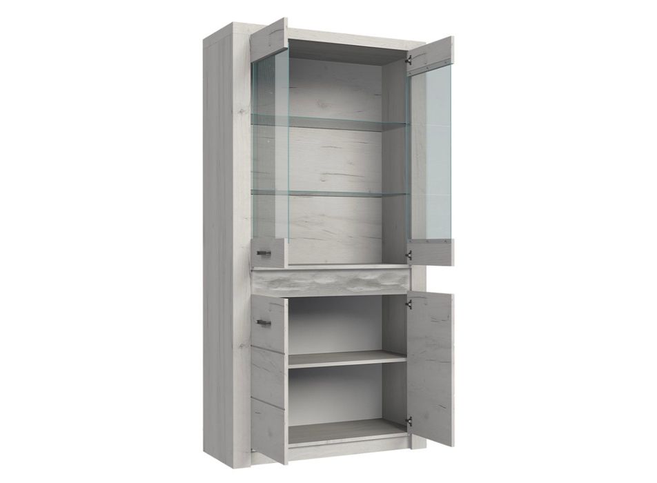 NOWA Witryna Nadia N03 jesion ciemny + LED