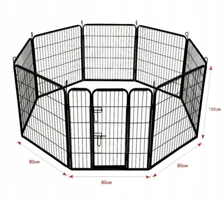 Kojec płotek dla psa zagroda metalowa wybieg dla zwierząt 80×100