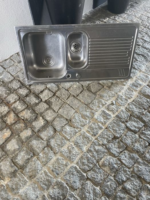 Lava loiça inox com escorredor