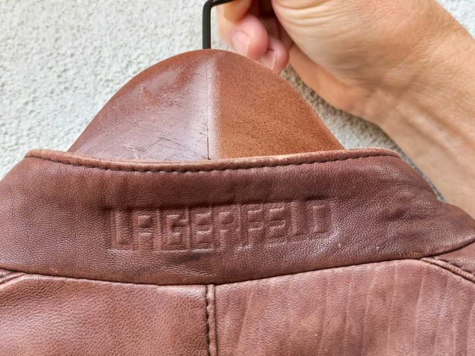 casaco de couro   de  homem de marca lagerfeld