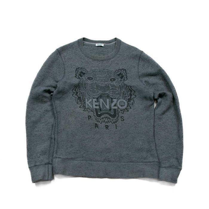 Kenzo Tiger Bluza Szara Haft Tygrys S (fit XS) Klasyk Premium męska
