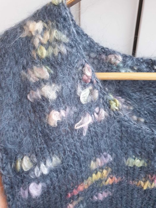 Wełniana kamizelka ręcznie robiona mohair moher handmade 38 40