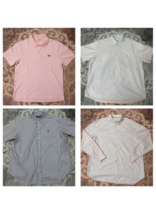 Чоловічі Сорочки Lacoste та Polo Ralph Lauren великих розмірів 2XL.3XL