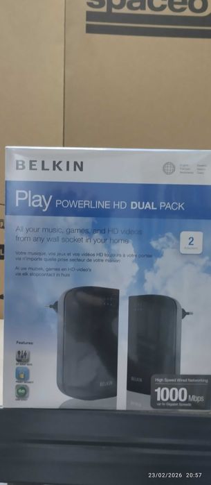 CPL Belkin 1000 Mbps gigabit prise ethernet Secteur Play