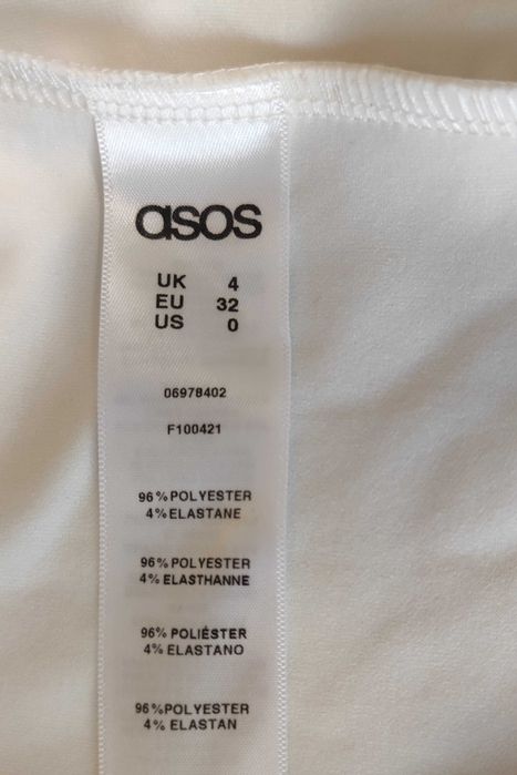 Biała sukienka kopertowa asos 32 xxs