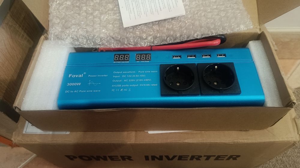 Інвертор Foval 3000w ,12v-220v ,чистий синус